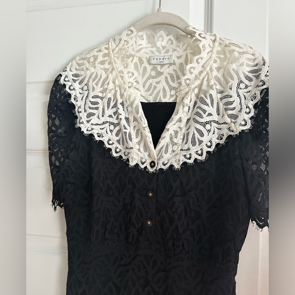Sandro Rosane Lace Mini‎ Dress Size 10 NWT - Picture 5 of 11